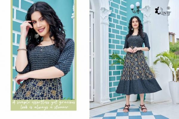 Kinti Blue Designer Fancy Anarkali Kurti Collection